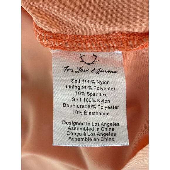 For Love and‎ Lemons Skirt Size Medium Melon Lace Overlay Lined Stretch - Picture 9 of 9